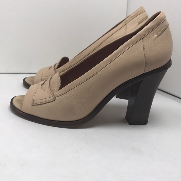 ROBERT CLERGERIE Peep Toe Heel Soft Pink Leather - Picture 1 of 6